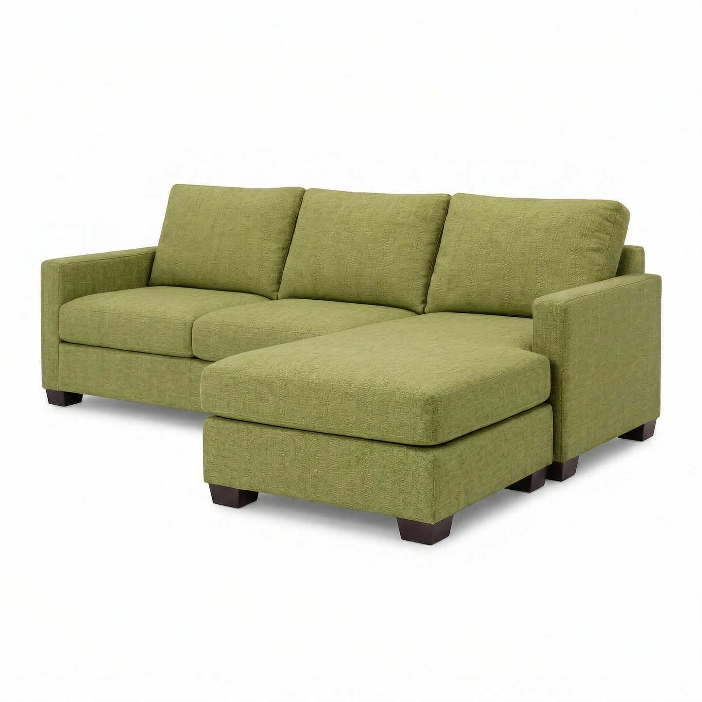 Damon L-Shaped Sectional Sofa – 120" Chaise Sectional in Fabric & Velvet - Notion Appletini - Fabric (7)