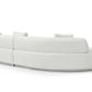 150" Boucle Curved Sofa with Toss Pillows – Modern Armless Design showcasing a stylish, curved silhouette.