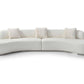 150" Boucle Curved Sofa with Toss Pillows – Modern Armless Design in soft textured upholstery.