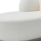 Close-up of the 150" Boucle Curved Sofa with Toss Pillows – Modern Armless Design showcasing its soft boucle fabric.