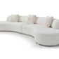 150" Boucle Curved Sofa with Toss Pillows – Modern Armless Design in soft textured upholstery.