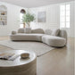 Meryl Curved Boucle Sofa in Beige, 5-Seat Crescent Sofa