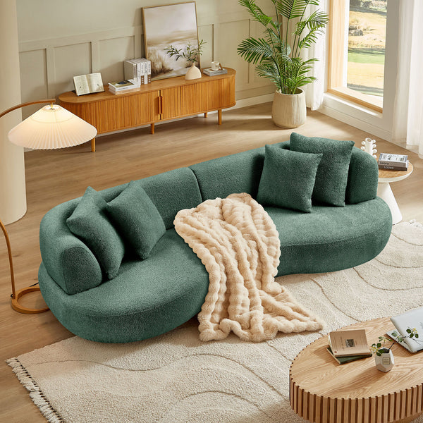 Kestrel Green Boucle Sectional Sofa – 102.4
