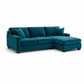 Clifford L-Shaped Sectional Sofa – Made in USA, 9 Fabric Options - Velvet Antique Peacock - Velvet (3)