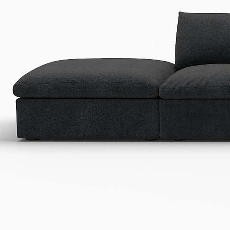 160" Linen Blend Modular Sofa With Storage Ottomans | Modern Sectional