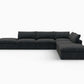 160" Linen Blend Modular Sofa With Storage Ottomans | Modern Sectional