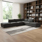 160" Linen Blend Modular Sofa With Storage Ottomans | Modern Sectional