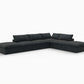 160" Linen Blend Modular Sofa With Storage Ottomans | Modern Sectional