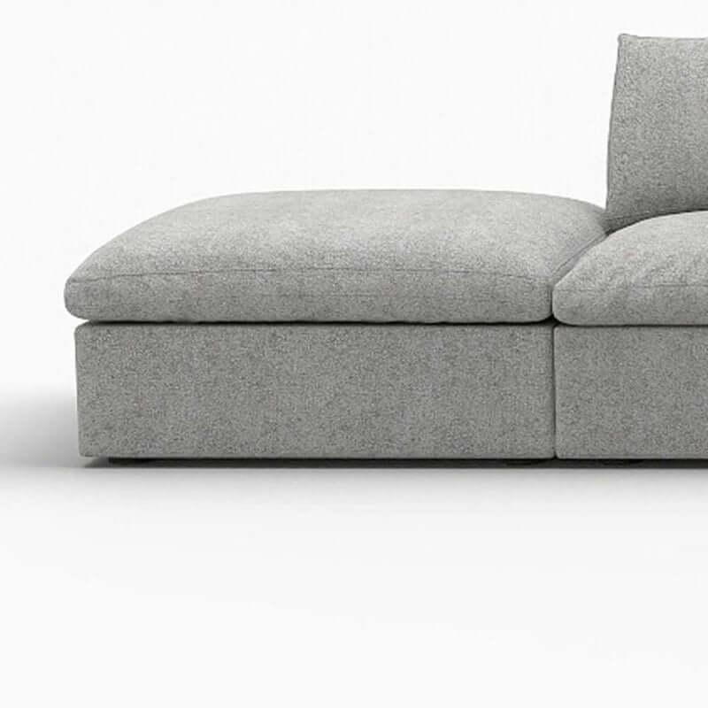 160" Linen Blend Modular Sofa With Storage Ottomans | Modern Sectional