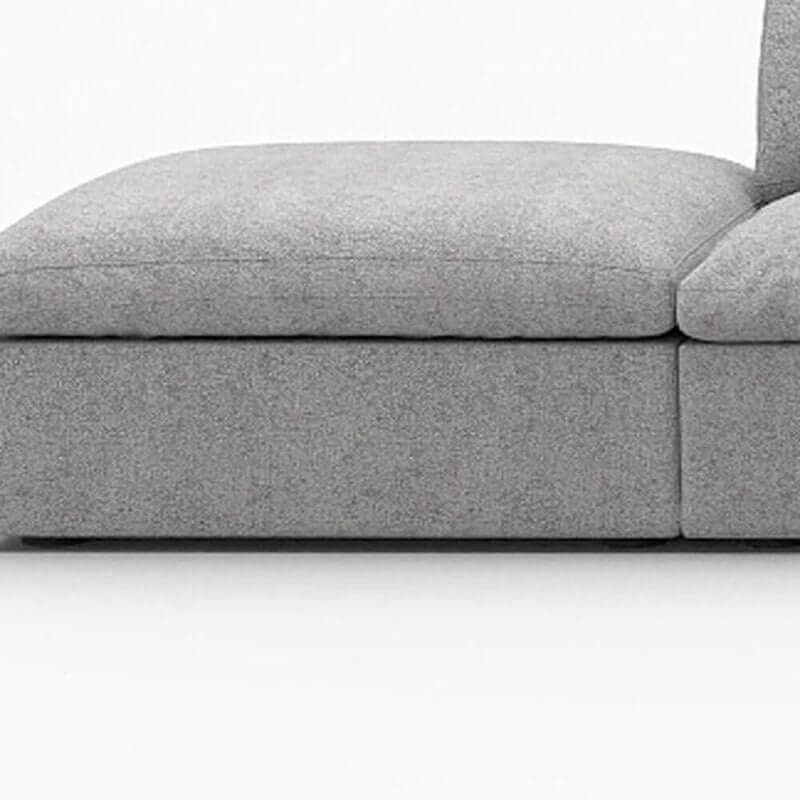 160" Linen Blend Modular Sofa With Storage Ottomans | Modern Sectional