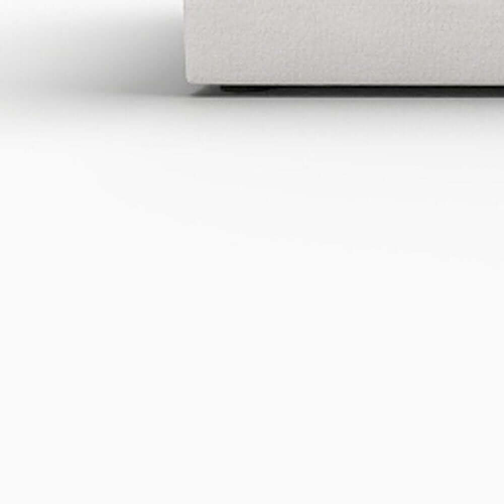 160" White Linen Blend Modular Armless Sofa With Ottomans And Storage close-up showing the modern design and fabric texture.