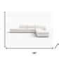 160" White Linen Blend Modular Armless Sofa With Ottomans And Storage dimensions and design overview.