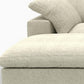 160" White Linen Blend Modular Sofa With Ottomans Toss Pillows And Storage close-up of soft cushions