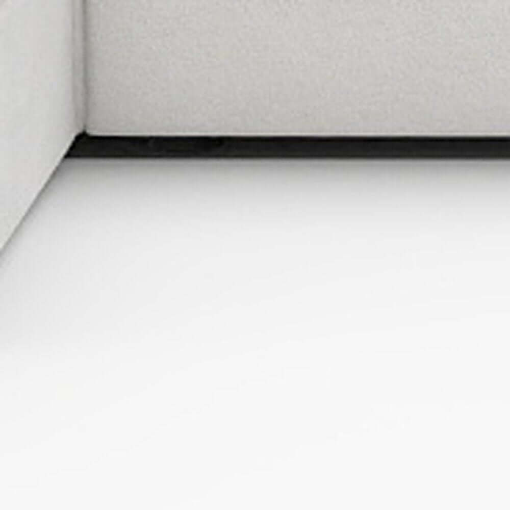 160" White Linen Blend Modular Sofa With Ottomans Toss Pillows And Storage corner detail with soft upholstery