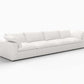 160" White Linen Blend Modular Sofa With Toss Pillows in modern living space design.
