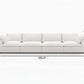 160" White Linen Blend Modular Sofa With Toss Pillows dimensions and sleek design in crisp white upholstery.