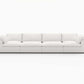160" White Linen Blend Modular Sofa With Toss Pillows in a modern living space setting.