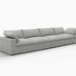 160" White Linen Blend Modular Sofa With Toss Pillows in modern living room setting