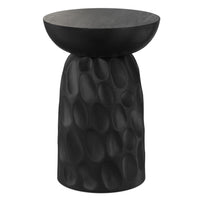 Boyd Black V-Chisel Wood Accent Table – 13