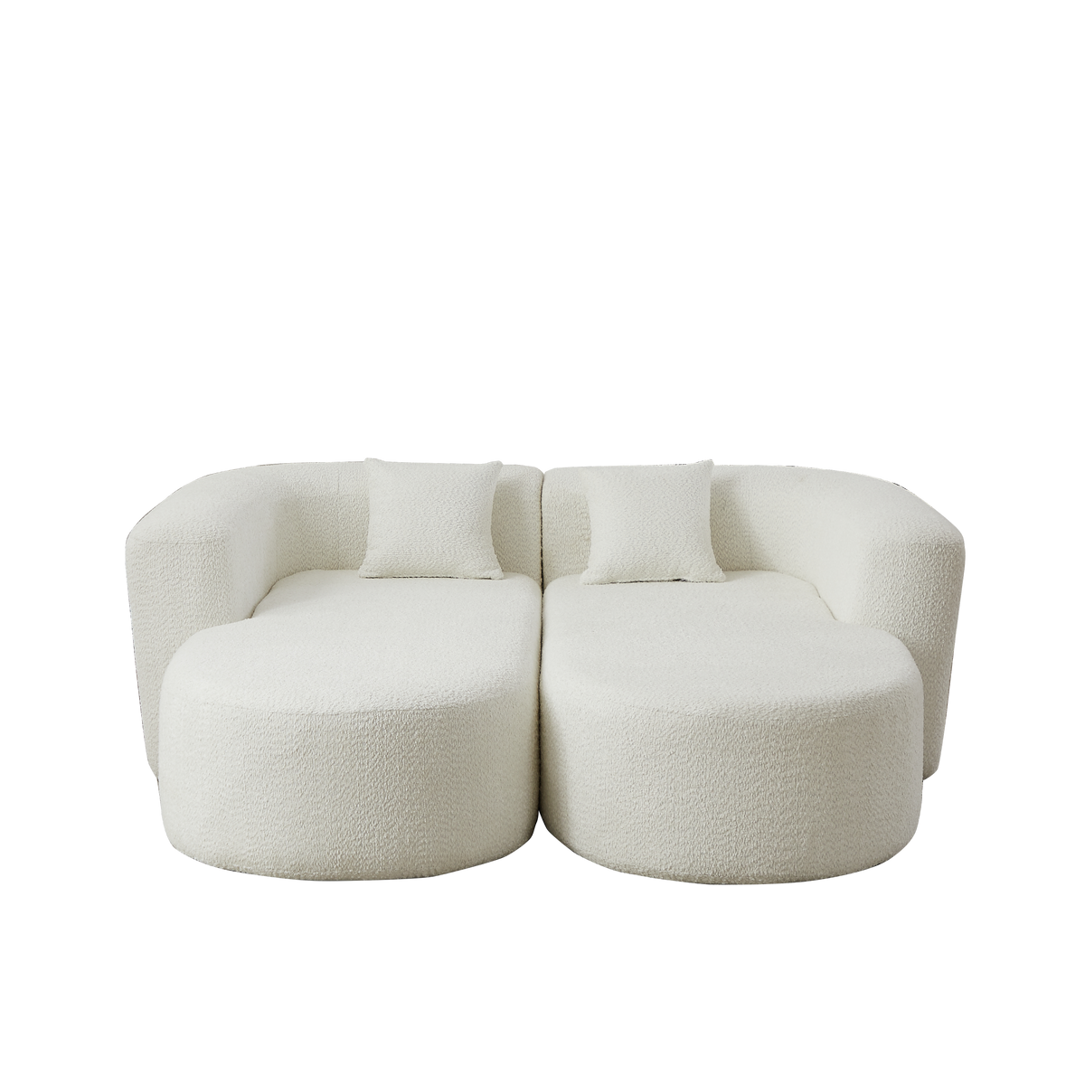 Halcyon beige chenille curved sectional sofa