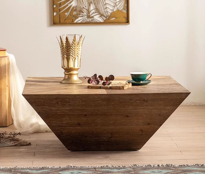 Ulmer Natural Solid Wood Coffee Table – 35" Distressed Square Table