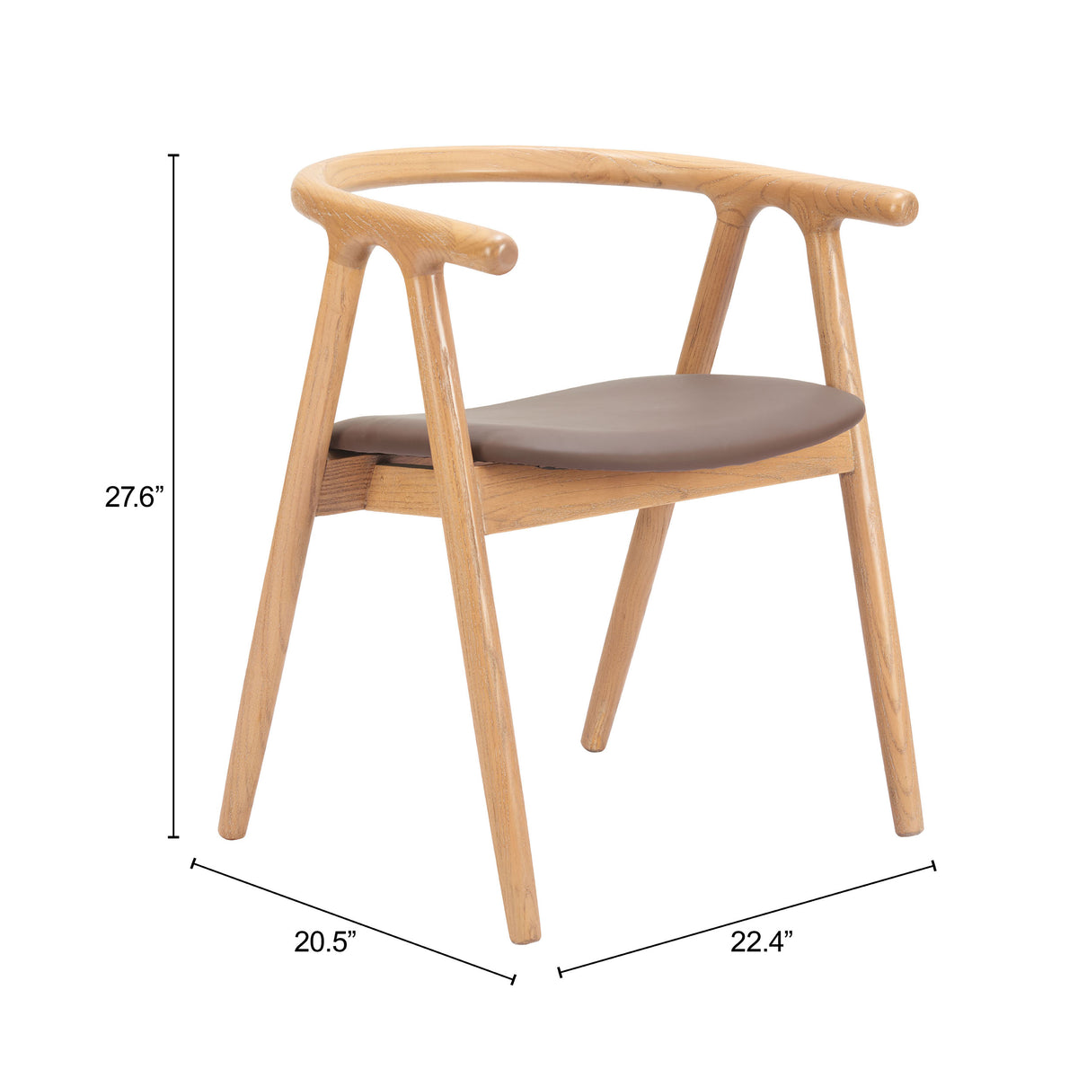 Peker Brown & Natural Dining Chair (Set of 2)