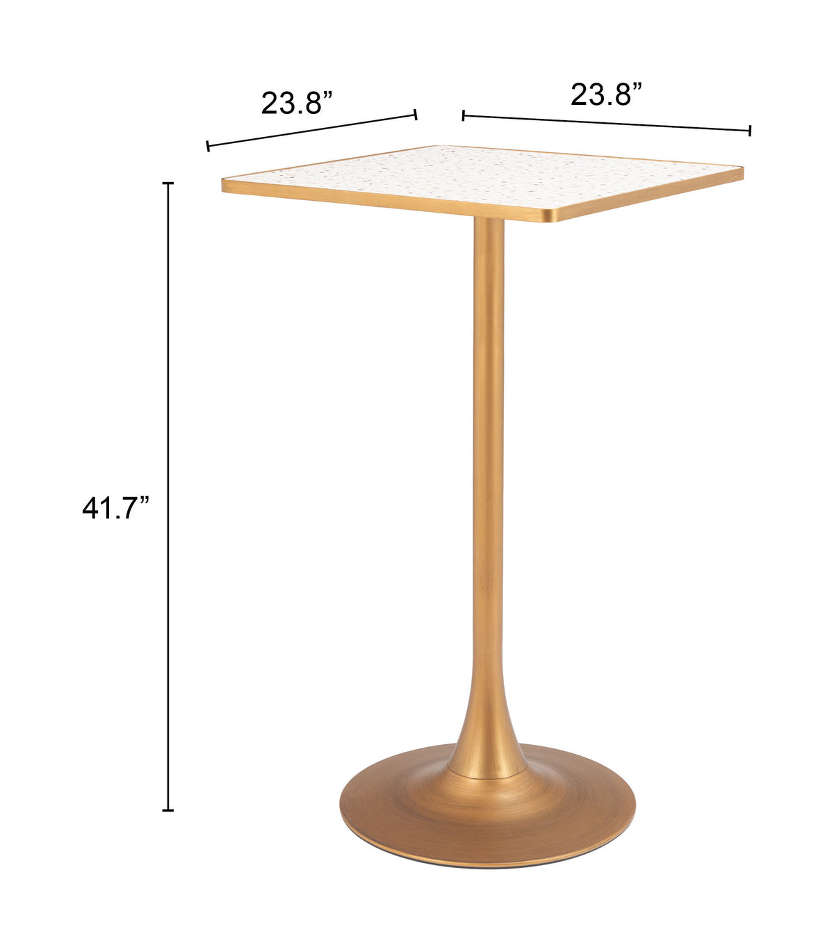 Spot Bar Table in Beige & Gold