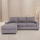 Modern Gray Fabric Reversible Chaise Sofa Sectional 96'
