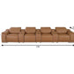 175" Chestnut Italian Leather Power Reclining Sofa with USB | Luxury Modular Couch dimensions and stylish design.