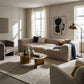 Delphine Faux Fur Modular Day Bed styled in a contemporary living room
