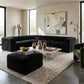 Tanwen Faux Fur Modular L-Sectional styled in a contemporary living room