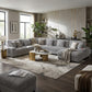 Ravenna Corduroy Modular U-Sectional Sofa styled in a contemporary living room