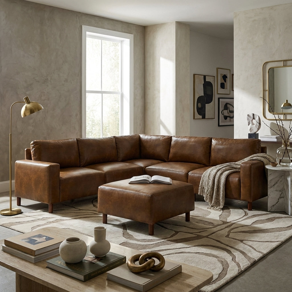 Winslow Modular Sectional Sofa styled in a contemporary living room