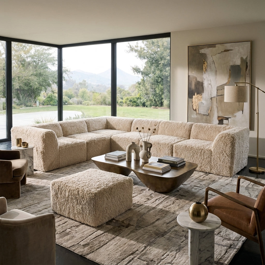Thackery Modular L-Sectional Sofa styled in a contemporary living room