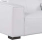 179" White Top Grain Leather Power Reclining Sofa with USB | Modern Modular Couch armrest detail