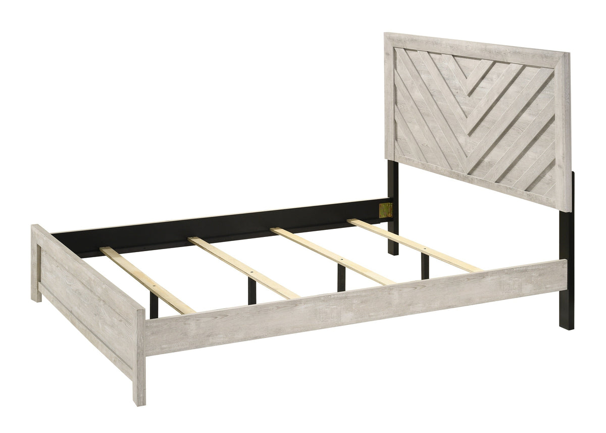 Yves Chevron Wood Bed