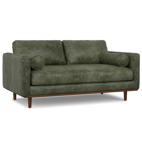 Morrison MCM Leather Sofa Loveseat 72' (2 Colors)