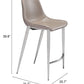 Magnus Counter Stool (Set of 2) in Brown & Silver