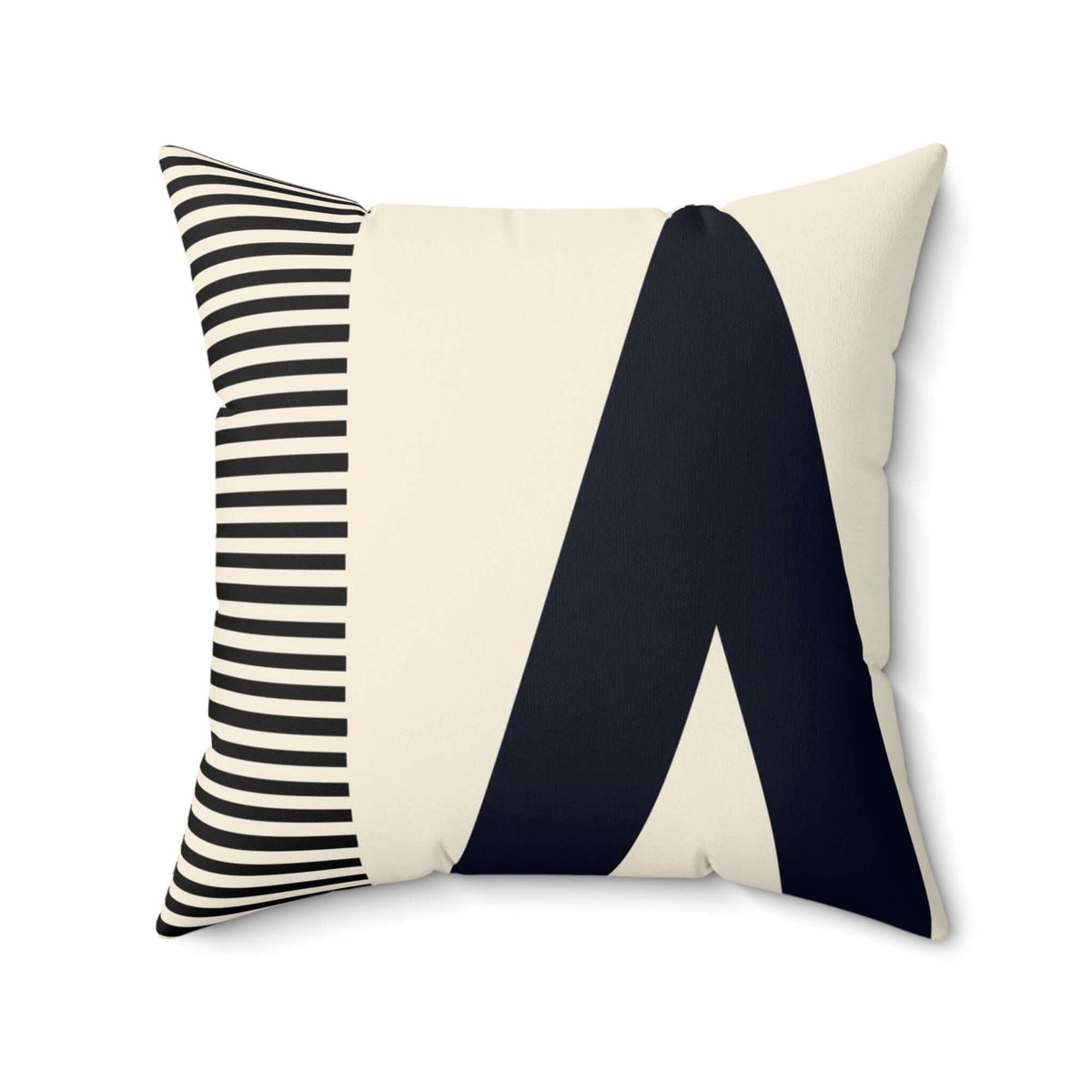 Spun Polyester Square Pillow - Stripped Black & Beige - Revel Sofa 