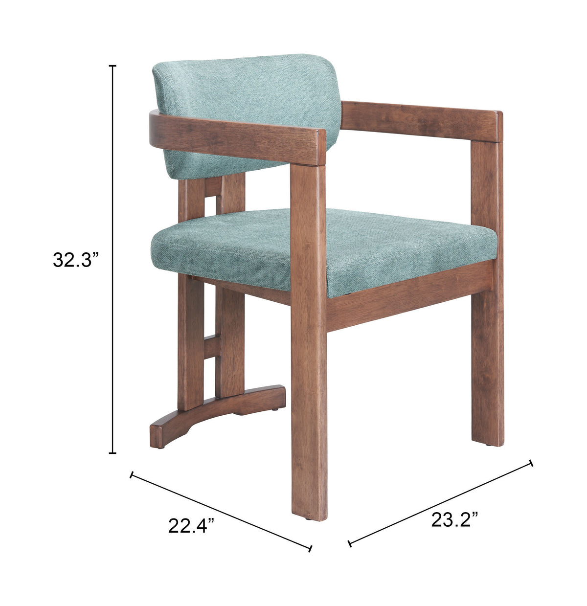 Poly Moss Gray & Walnut Dining Chair