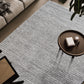 Lydia Rectangular Gray & White Striped Polypropylene Area Rug (3 Sizes)
