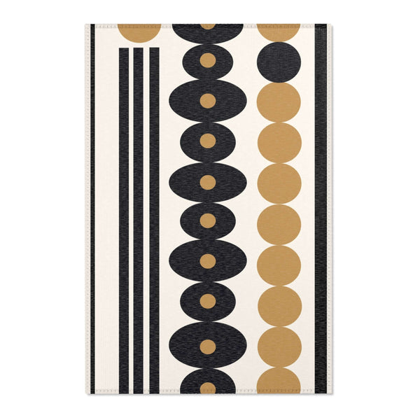 Rectangular Designer Area Rug Shapes, Tan & Black - Revel Sofa