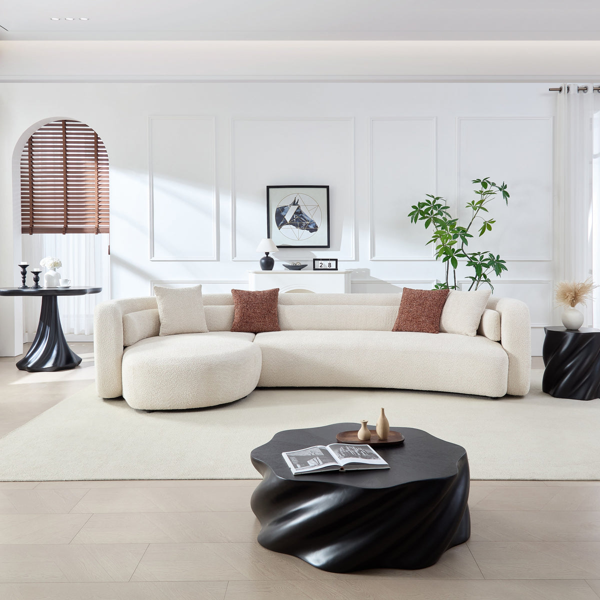 Odile Curved Boucle Sectional