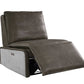Metier Modern Industrial Power Recliner Lounge Chair, Gray Leather & Aluminum - Revel Sofa 