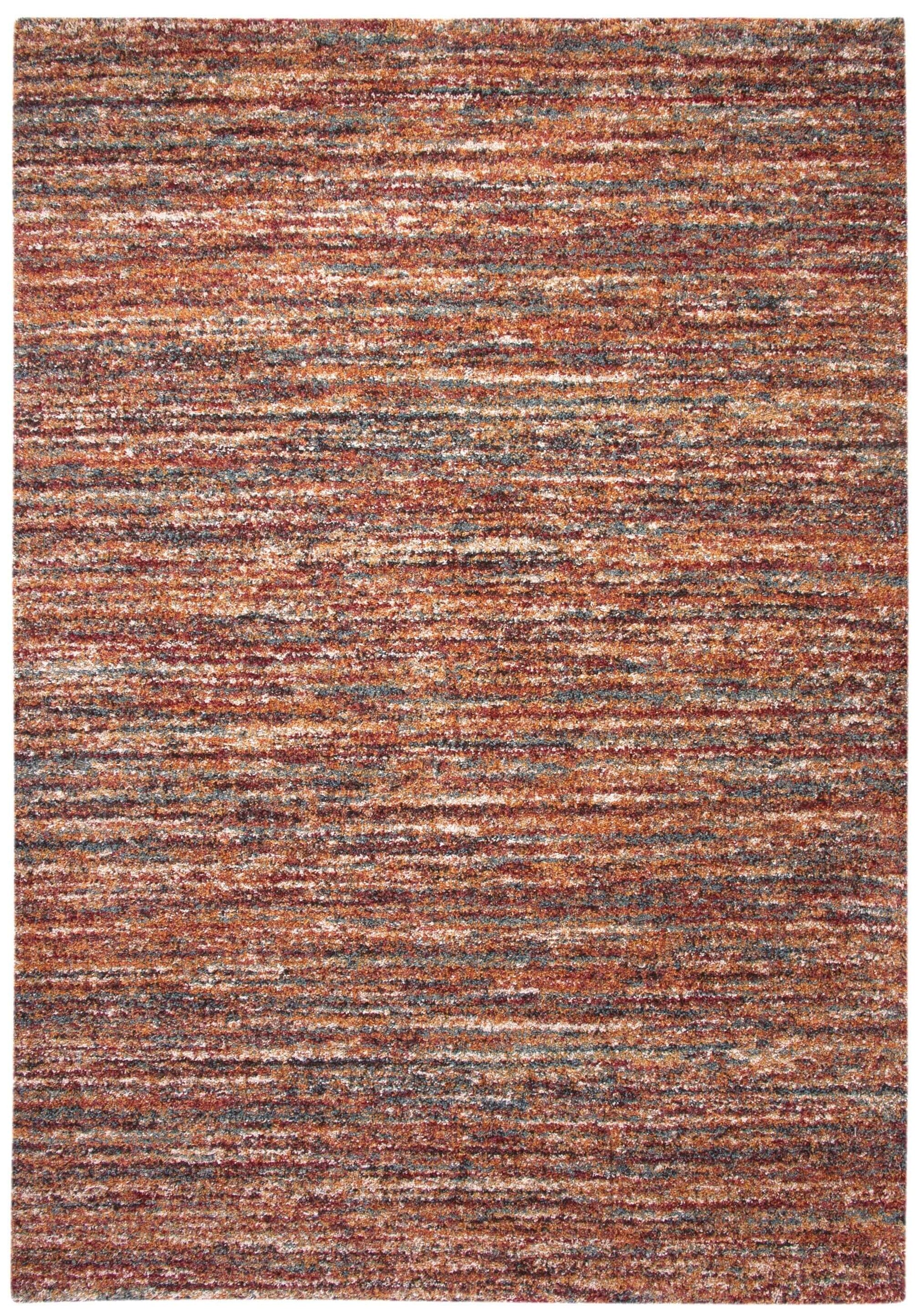 Zira Multicolor Rectangular Area Rug with bold red hues and dynamic patterns, perfect for modern home decor.