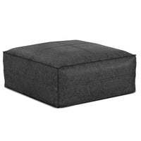 Brody Black Faux Leather Pouf – 30