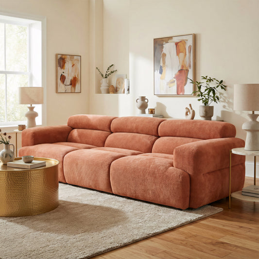 Alis Orange Modular Sofa 107" | Modern Polyester Sectional Sofa