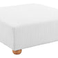 Tayte White Corduroy Deep Seated Modular Sofa 150'
