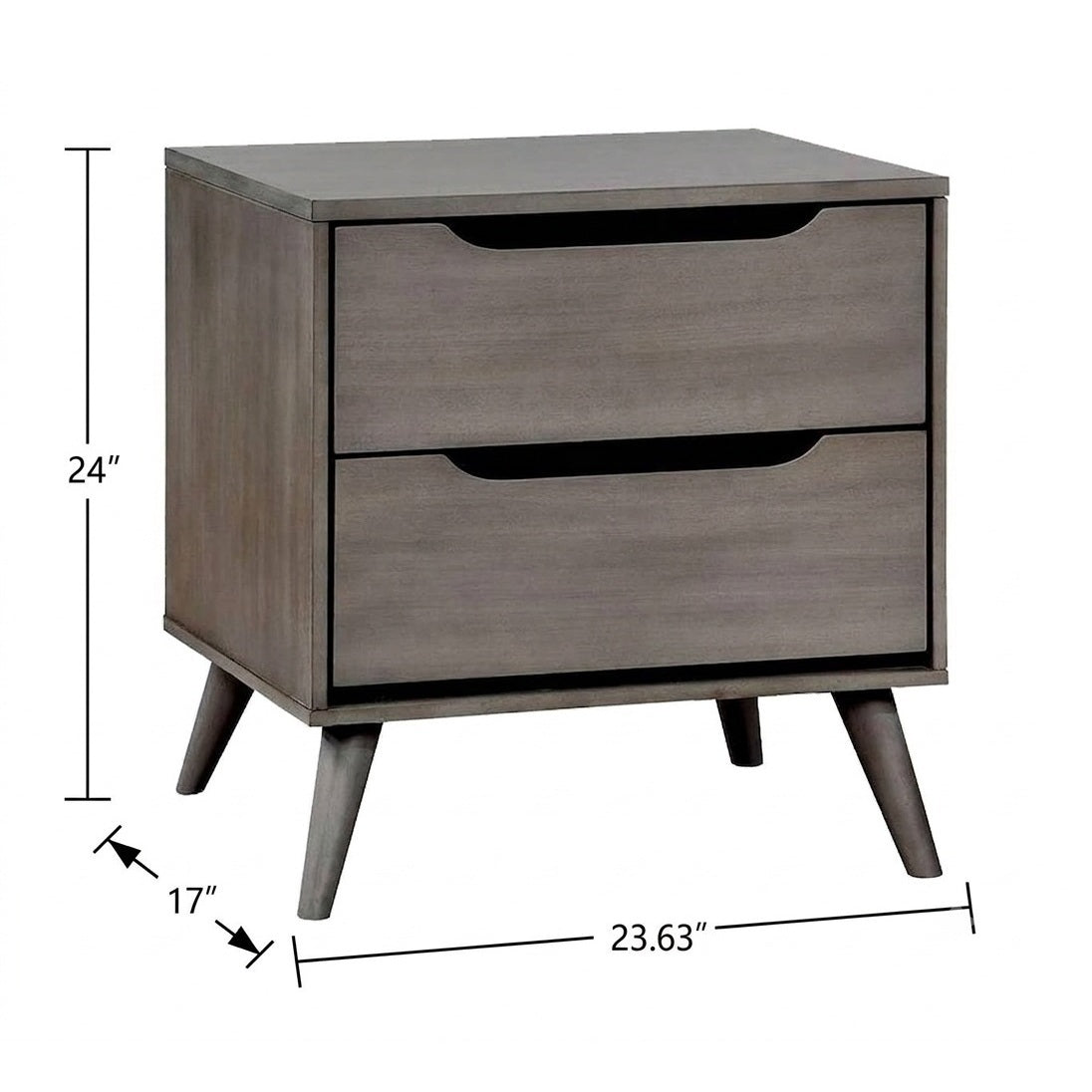 Liesel Mid-Century Wood Nightstand