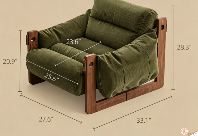 Green oil-waxed leather lounge chair